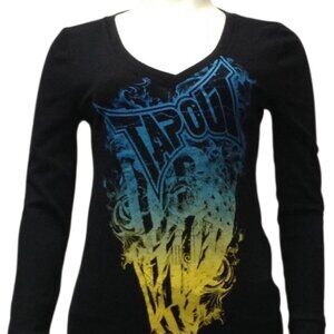 Women's Top-V-Neck Long Sleeve Thermal Top-TAPOUT -NWT- UFC MMA reg. $36